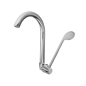 Llave de lavadero a la pared, a leva acabado duracrom.