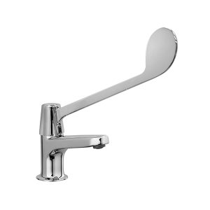 Llave de lavatorio al mueble, perilla a leva.